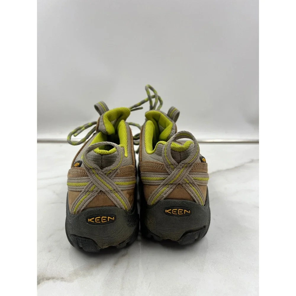 Keen Voyageur Hiking Shoes Womens 6.5 Brown Green Leather Mesh Low Top Trail